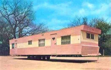 Below are several straight line kitchens from 1955 to 1959. A small dining area usually set on one side and a continuous kitchen on the other side. A small built-in cabinet usually separated the kitchen from the living room. Silver star mobile home kitchen, 1955. Straight line kitchen – american mobile home corporation, 1955.. 