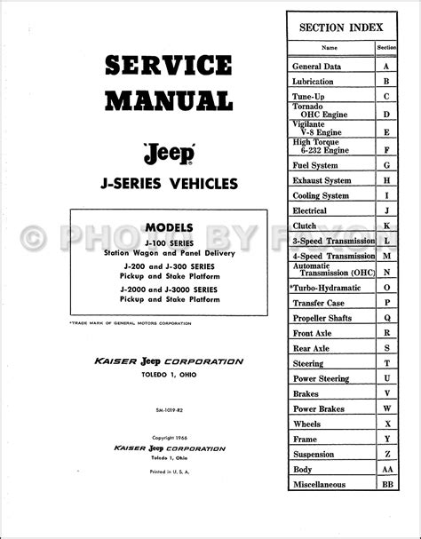 1962 1968 jeep gladiator wagoneer repair shop manual reprint. - Manuale di manutenzione della locomotiva diesel.