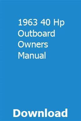 1963 40 hp outboard owners manual. - Hersteller werkstatt handbuch ford focus mk1.