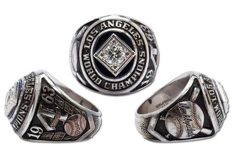 1963 World Series ring of former Los Angeles pitcher Don Drysdale …