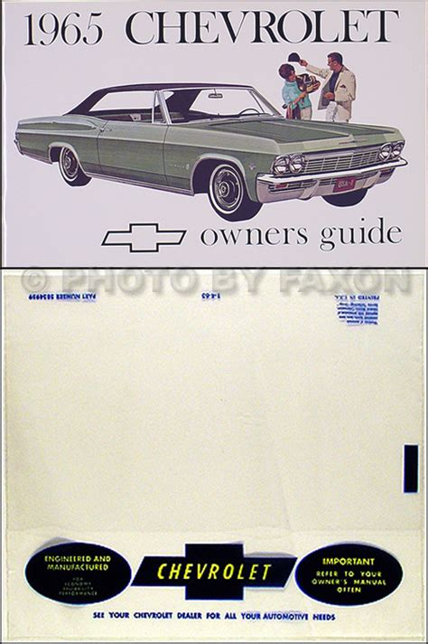 1965 chevrolet impala ss owners manual. - Memoires de feu monsieur, le duc de guise..
