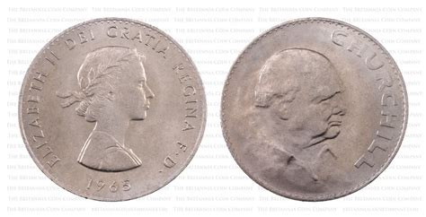 1965 churchill coin composition.  Find the value of the 5 shillings (E...