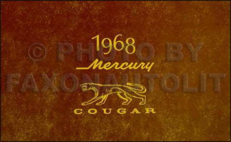 1968 mercury cougar and xr 7 owners manual reprint. - Um novo jeito de fazer teologia.