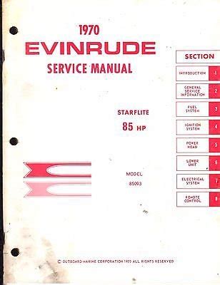 1970 evinrude outboard motor starflite 85 hp service manual 219. - Manual de taller de transmisión mitsubishi mirage.