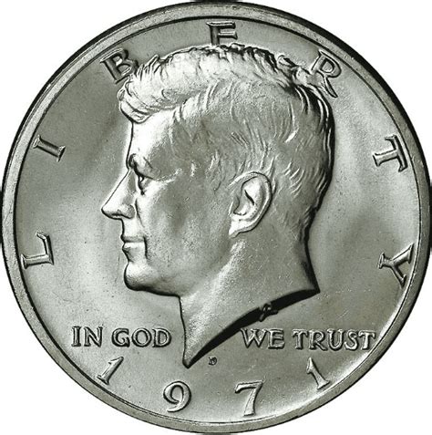 1971 Half Dollar Value No Mint Mark. The mint mark typically shows where minting took place. Most of the half dollars made between 1971 and 1979 lack the mint mark ‘S,’ used for proof coins made in San Francisco. The 1971 half dollar no mint mark was made in Philadelphia.