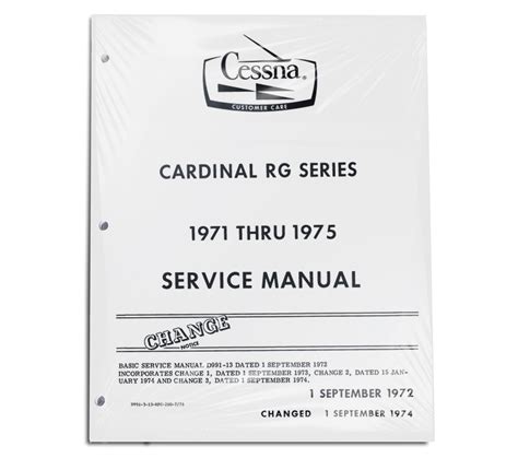 1971-75 CESSNA 177-RG CARDINAL Service Repair Maintenance Aircraft Manual