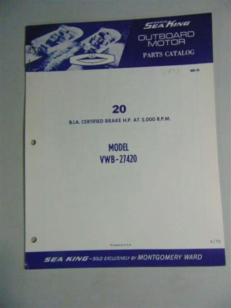 1973 wards sea king outboard 20 hp vwb 27420 parts manual 990. - A paddler s guide to quetico and beyond.