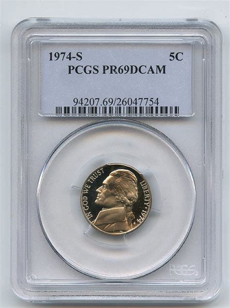 1974 S JEFFERSON NICKEL PCGS PR69DCAM Like New Buya