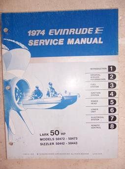 1974 evinrude outboard lark 50 hp models service manual used. - Manuali di riparazione case ih 4220.