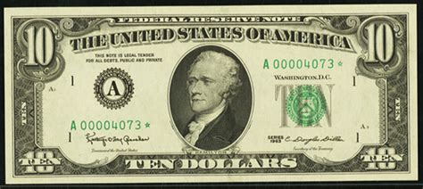 The Series 1977 $10 Federal Reserve note has 