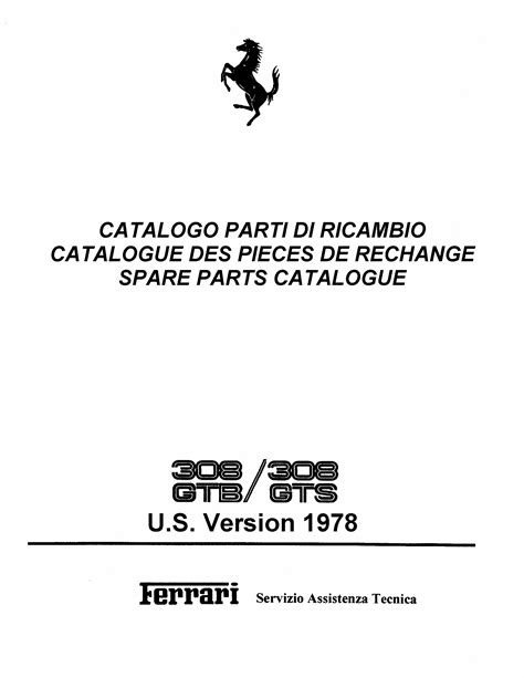 1978 ferrari 308 gtb 308 gts spare parts catalogue manual download. - Marantz 250 stereo power amplifier repair manual.