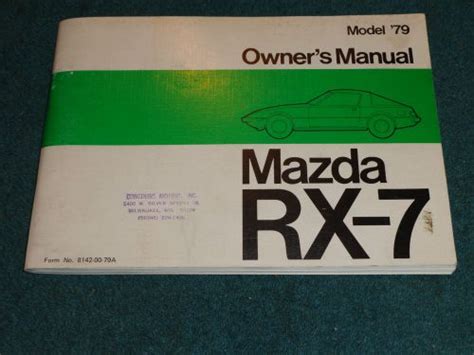 1979 mazda rx 7 rx7 manual de taller de reparaciones manual de fábrica enorme set oem books 79. - Fisher paykel eco drive service manual.