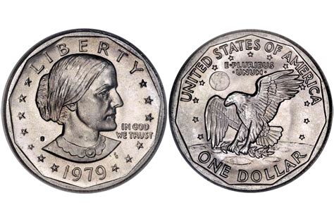 Jun 12, 2023 · The following Susan B. Anthony Dollars, in any condition, are worth considerably more than common SBA dollars. You can recognize these coins using The Guide to SBA Dollar Key Dates, Rarities, and Varieties . 1979-P Wide Rim Variety. 1979-S Proof Type 2 (clear "S" mintmark) . 