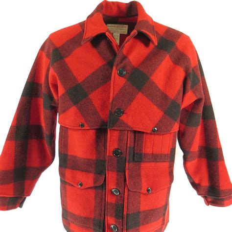 1980s FILSON Double MACKINAW CRUISER Wool Jacket Red …