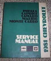 1981 chevrolet service manual impala caprice camaro malibu and monte carlo. - Instruction manual konica minolta dimage x50.