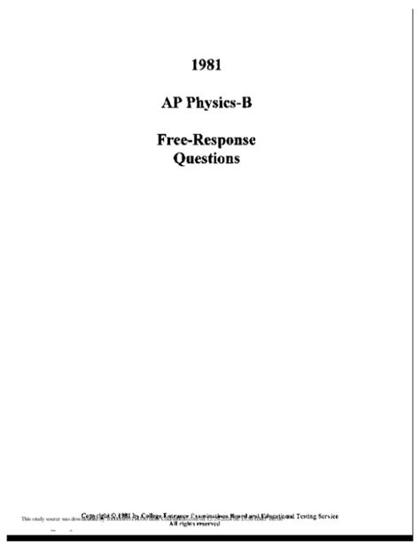 1981 Free Response Ans