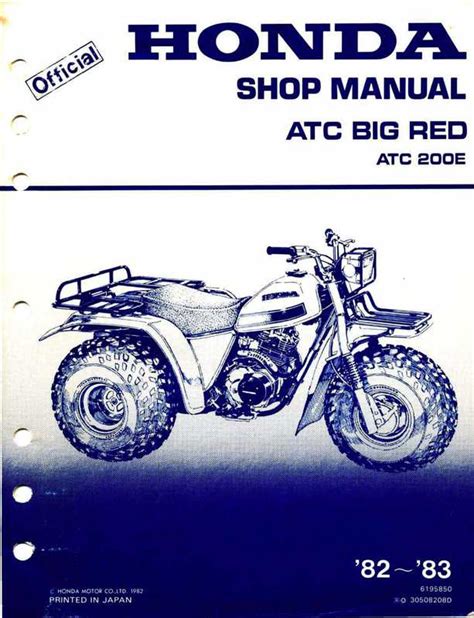 1982 1983 honda 200e big red atc service manual. - Uit het schrijfboek van een japneus.