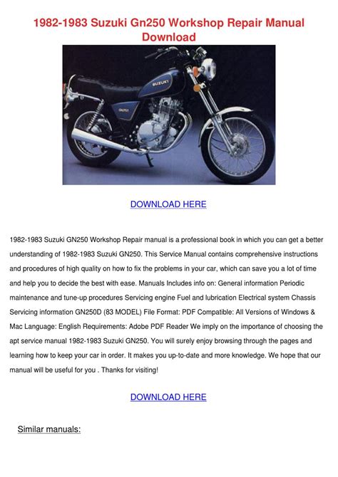 1982 1983 suzuki gn250 motorcycle workshop service repair manual. - Sony ericsson xperia p user manual.