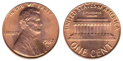 1982 Lincoln Memorial Penny Copper - Large Date Coin …