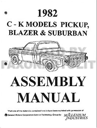 1982 chevy gmc ck assembly manual reprint pickup suburban blazer jimmy. - Ford au falcon xr6 werkstatthandbuch elektrik.