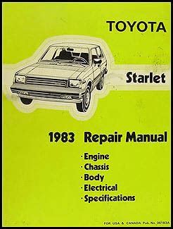 1983 toyota starlet repair shop manual original no 38183a. - Spotts design of machine elements solutions manual.