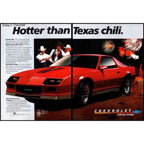 1984 Chevy Camaro Z28 Sports Car 2 Page Vintage Print Ad