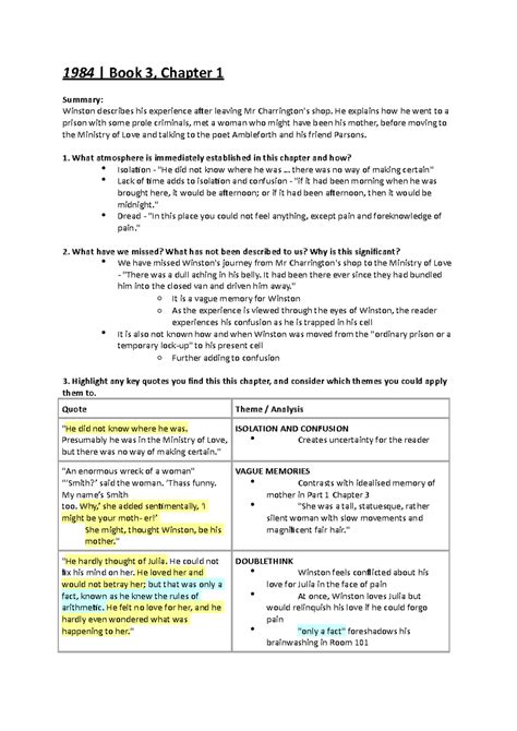 1984 Book 3 Chapter 1 Summary