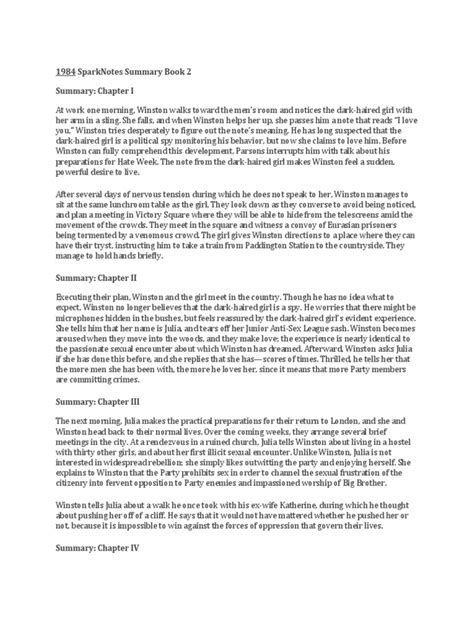 1984 Book Summary Sparknotes