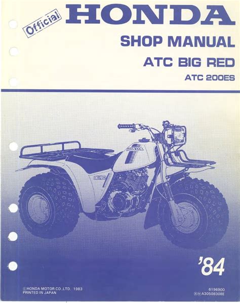 1984 honda atc200es big red service repair manual 84. - Manuale di officina john deere 5400.
