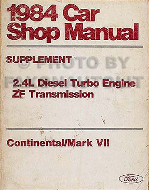1984 lincoln continental mark vii 24l diesel repair shop manual original. - Bolli e documenti di sanità dell'area italiana..