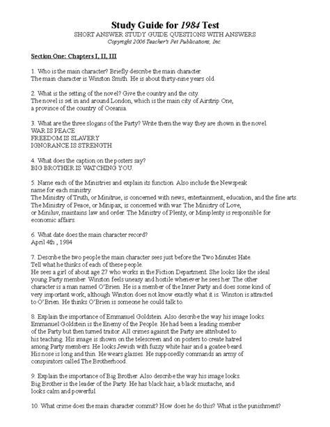 Full Download 1984 Answers For Study Guide 