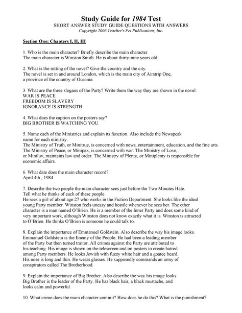 Full Download 1984 Study Guide Answers Part 2 