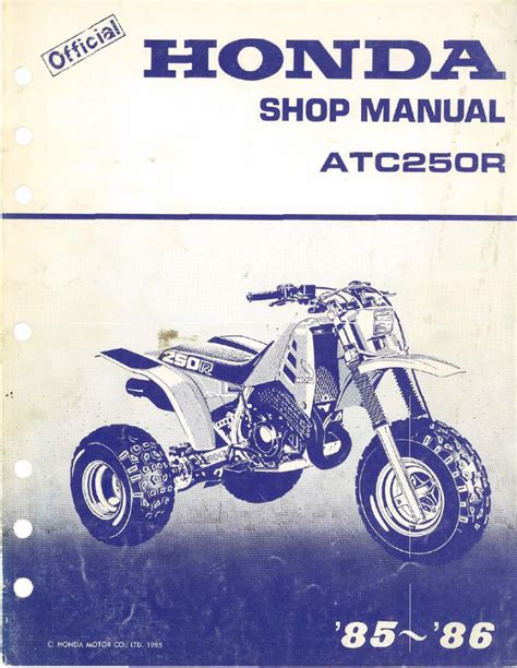 1985 1986 honda atc 250r 3 wheeler service repair manual atc250 improved. - Ein herr, ein glaube, eine taufe.