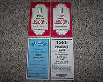 1985 mercury grand marquis owners manual. - Fordson super major 1963 parts manual.