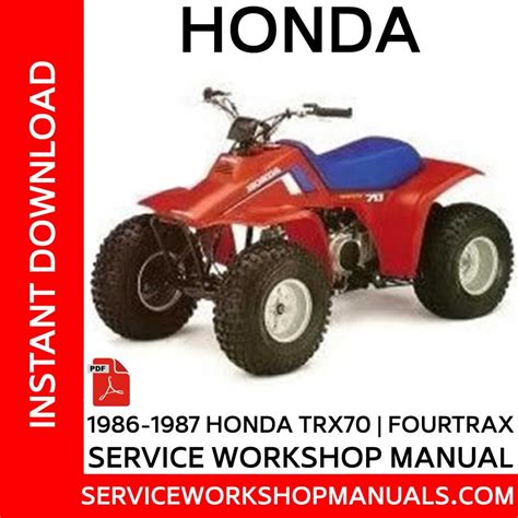 1986 1987 honda trx70 fourtrax service repair manual 86 87. - Manuale di servizio officina vespa 946.