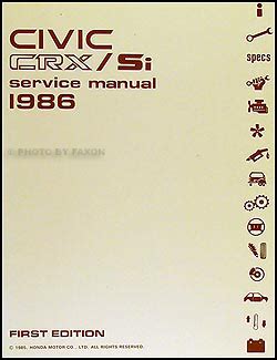 1986 civic crx si service manual. - De pratica seu arte tripudii vulgare opusculum.