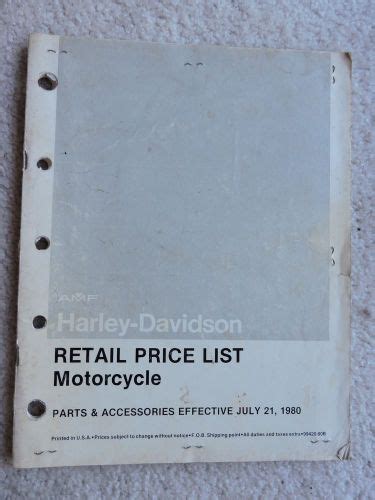 1986 harley davidson retail price list motorcycle parts accessories manual oem. - Quién mató a josé joaquín orozco, alias chemise?.