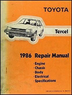 1986 toyota tercel repair shop manual original. - List- und lustige begebenheiten derer herren officiers auf werbungen.