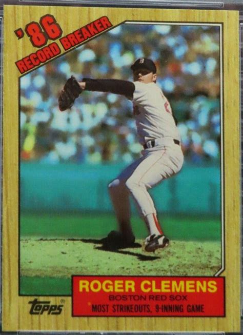 1987 Topps Tiffany Baseball ROGER CLEMENS #340 Red Sox …