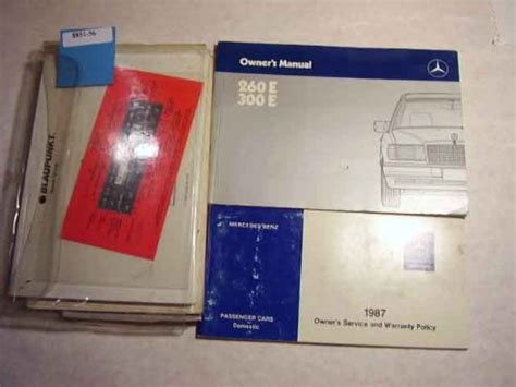 1987 mercedes 260e 300e owners manual. - Toyota corolla verso d4d service manual.