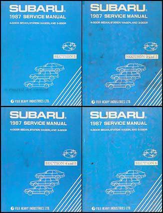 1987 subaru repair shop manual set original dl gl rx turbo brat. - Sofonisba anguissola e le sue sorelle.