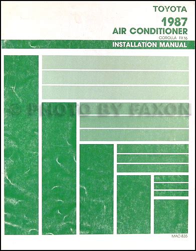 1987 toyota corolla fx 16 air conditioner installation manual original. - Manual for mercury outboard 60 bigfoot.