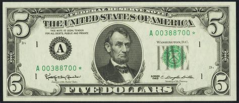 1988 $5 bill value. Value: 1 $ Years of printing: 1988,1993,1995: Nature of rarity: Experimental press run: Estimated value: US$2 – $1,300 ... although they are somewhat scarce and more valuable than bills produced by the sheet-fed method. List of notes. The following is a list of web-printed notes and their serial number blocks: 