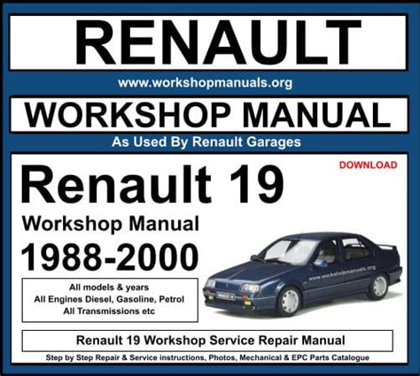 1988 2000 renault 19 workshop service manual. - Per la storia del pensiero giuridico romano.