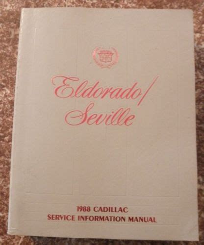 1988 cadillac eldorado seville service information manual. - La chasse a courre (nouvelle couverture).