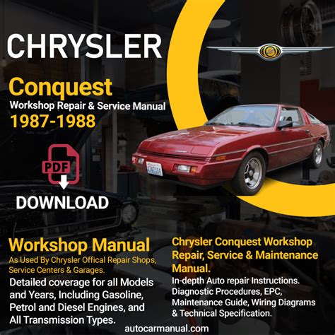1988 chrysler conquest workshop repair service manual 10102 quality. - Manual de servicio mitsubishi l300 excede.