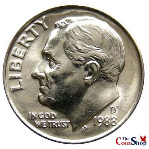 1988 dime d. The 1988-D Ten cents is part of a series of Roosevelt dime coins struck from 1946-Present. Struck in Denver and designated as a Business (MS) strike, this coin is made of 75% copper; 25% nickel from a mintage of 962,385,489 struck. Roosevelt dimes were first struck in 1946 and designed by John R. Sinnock. Debuting only months after Franklin ... 