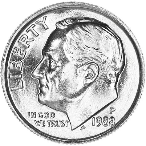 1988 dime worth. CoinTrackers.com estimates the value of a 1988 P Roosevelt Dime in average condition to be worth 10 cents, while one in mint state could be valued around $3.00. - Last updated: June, 16 2023. Year: 1988. Mint Mark: P. Type: Roosevelt Dime. Price: 10 cents-$3.00+. Face Value: 0.10 USD. Produced: 1,030,550,000. Edge: Reeded. 