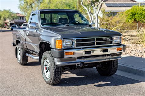 1988 toyota pickup. OVERVIEW. HISTORY (2) SPECS. COMPS (30) TAXONOMY. Vehicle History. A timeline of events that we've detected for this vehicle. . Sep 20, 2023. Sold at Bring a Trailer Auctions for … 