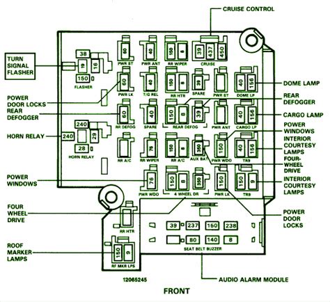 Chevy G20 (1988 – 1992) – fuse box diagram. Year of production: 1988, 1989, 1990, 1991, 1992. 